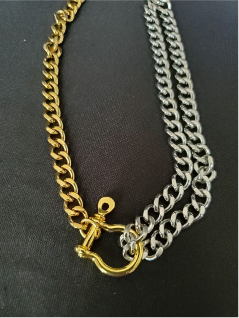 Gold Silver Two-Tone Chain Necklace